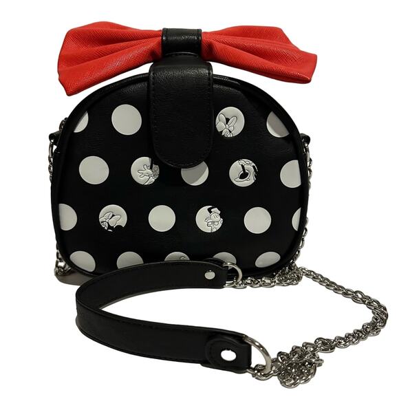 Loungefly & Disney Minnie Mouse Polka Dot Small Crossbody Bag Purse Whimsical - Picture 2 of 14